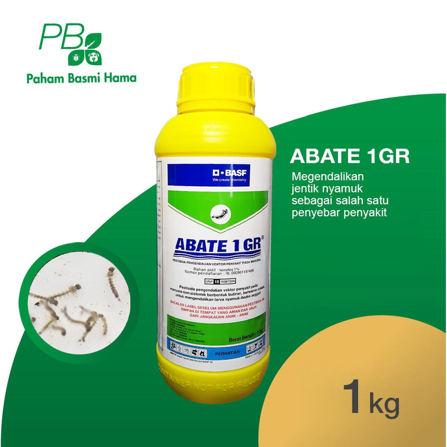 Abate 1 Gr - Pembasmi Jentik Nyamuk - Anti Nyamuk - BASF - Botol 1 KG