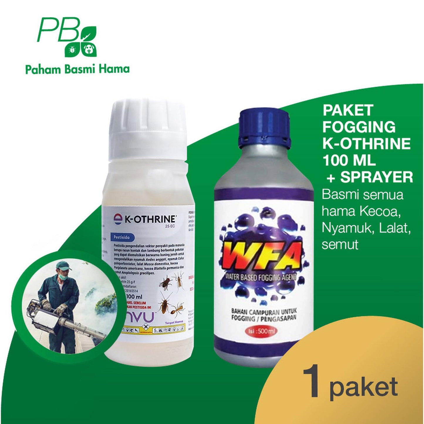 Paket Fogging Nyamuk - 1 K-Othrine 25EC 100ML Bayer + 1 WFA 1L