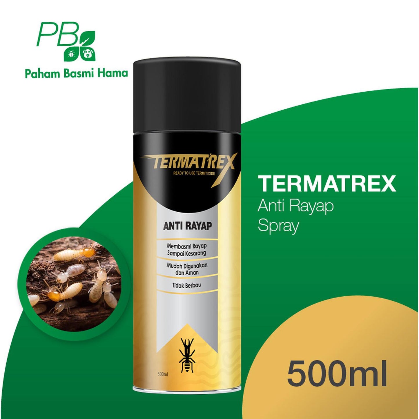 Termatrex - Anti Rayap Aerosol - Basmi Rayap Ampuh - Kumbang - 500 ML