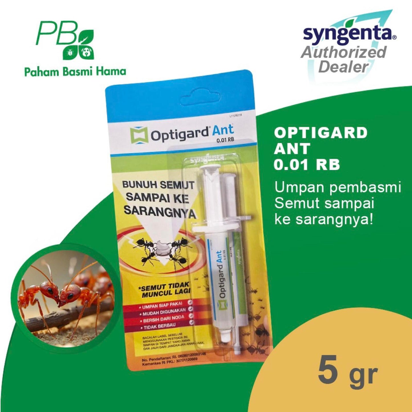 Optigard Ant Gel - Umpan Pembasmi Semut - Racun Anti Semut - 5 Gram