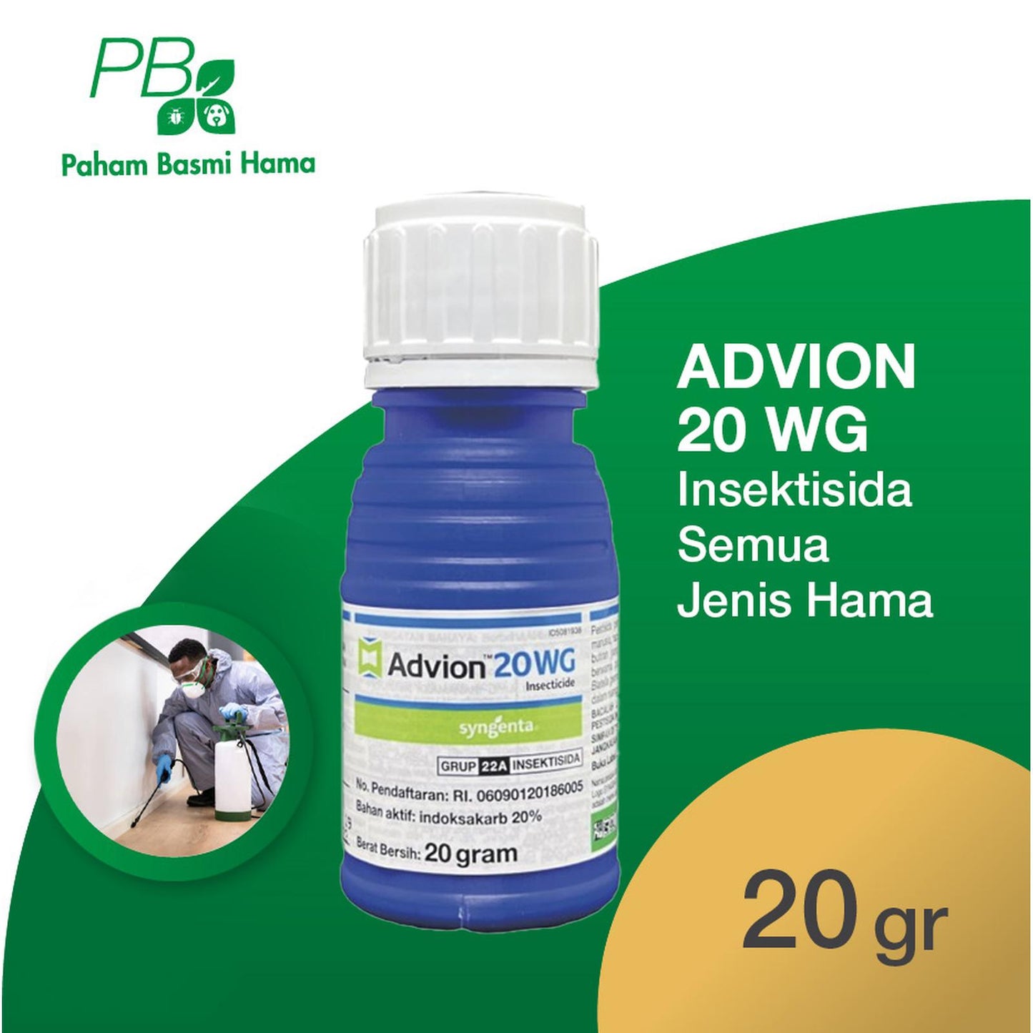 Advion 20WG - Insektisida Segala Hama - Basmi Hama Ampuh - USA - 20 Gr