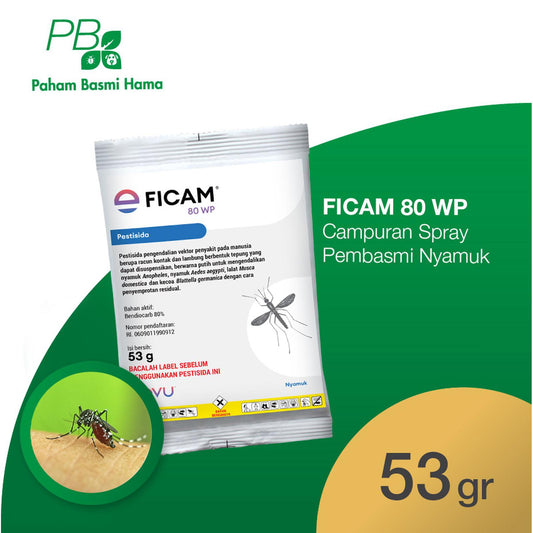 Ficam 80WP - Campuran Spray Anti Nyamuk Bayer - Semprot Nyamuk - 53 Gr