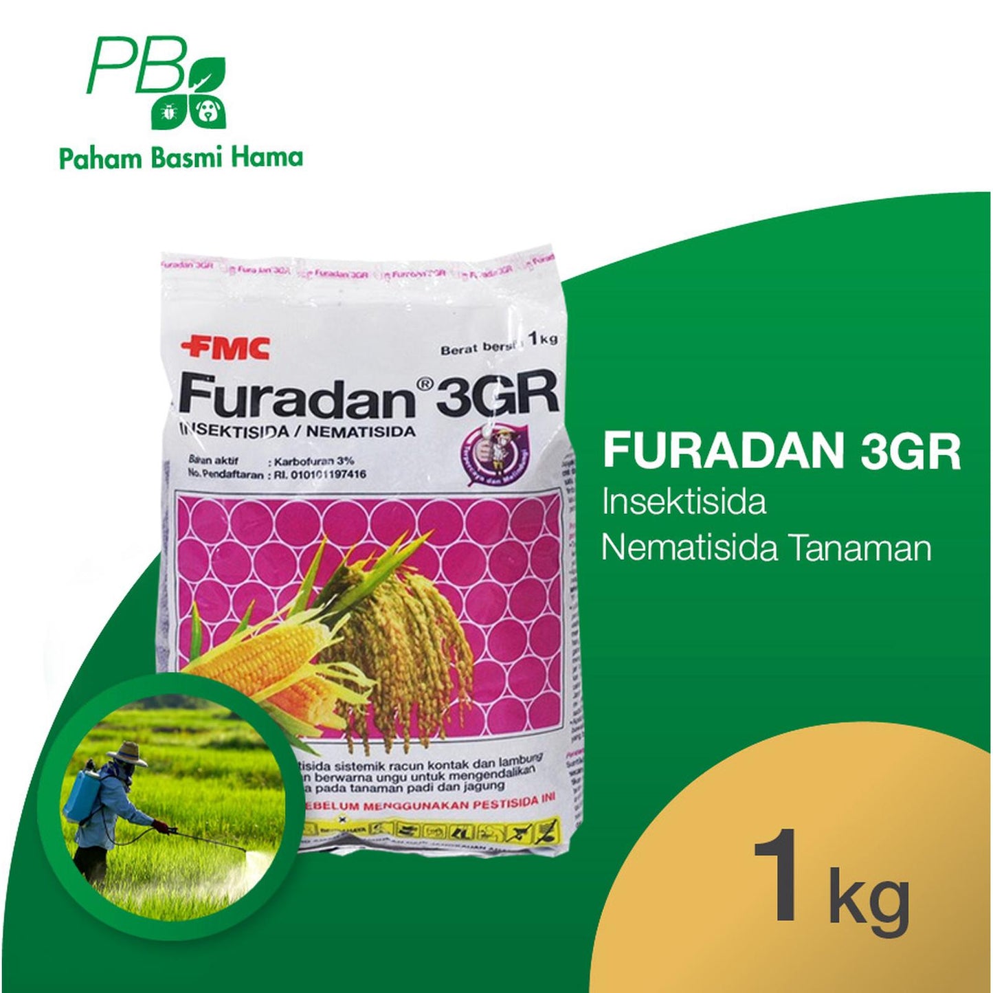 Furadan 3 Gr - Insektisida - Nematisida Tanaman - FMC - 1 KG