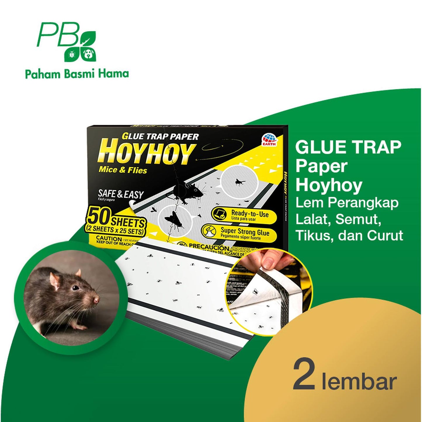 Glue Trap Hoy Hoy - Lem Perangkap Lalat - Curut - Glue Pad - 2 Lembar