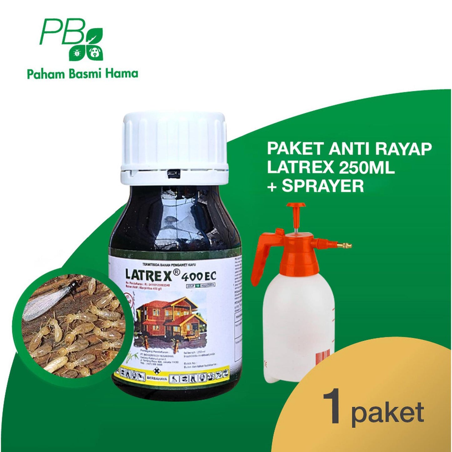 Latrex 400 EC - Paket Anti Rayap - Basmi Rayap - 250 ML + Sprayer 2 L