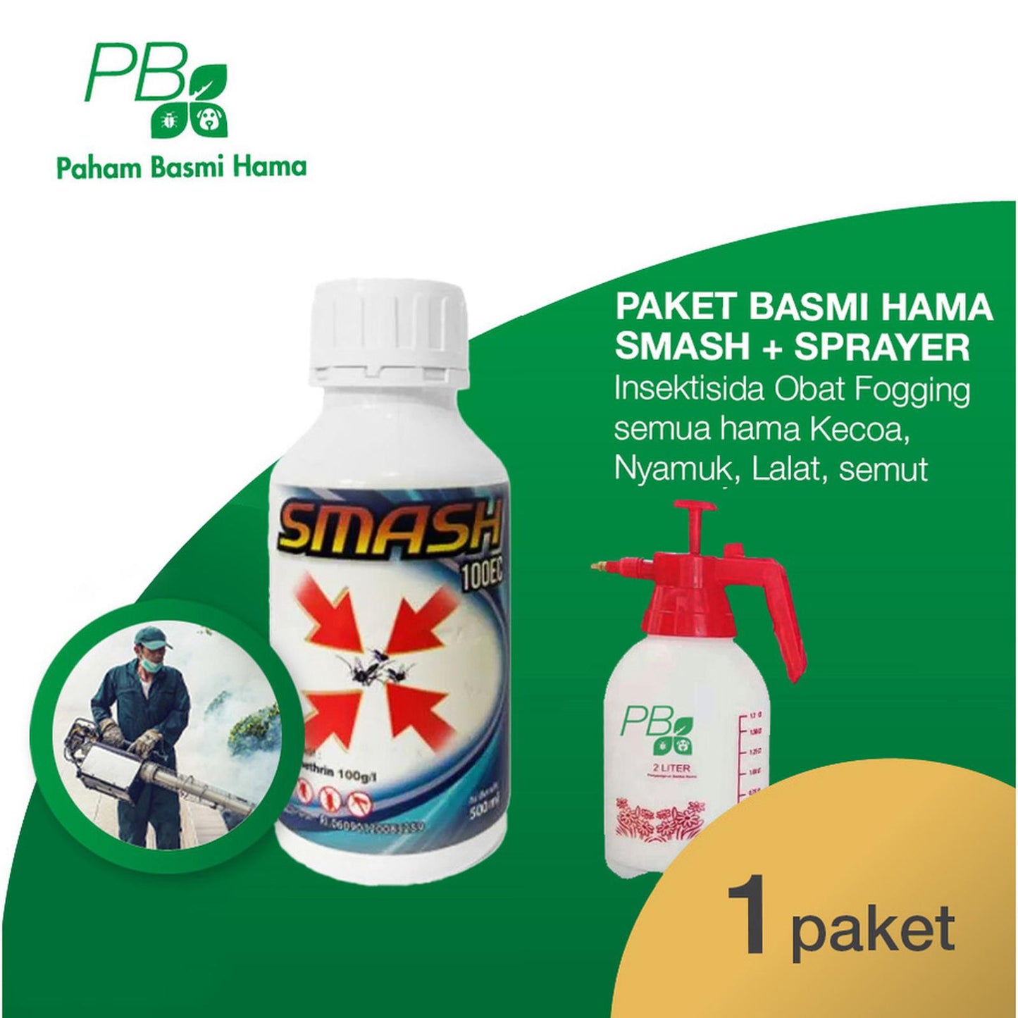 Paket Basmi Hama - Kecoa - Semut - Smash 100 EC - 500 ML - Sprayer 2 L