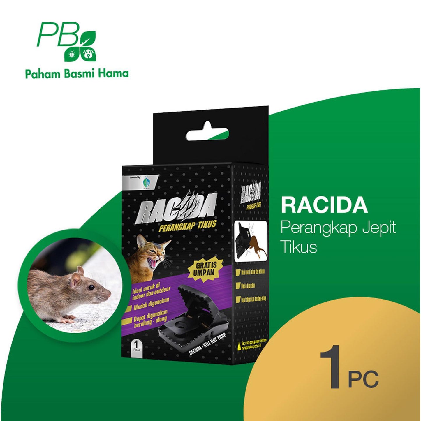 Racida - Perangkap Basmi Tikus Otomatis - Snap Trap - Joni Cat - 1 Set