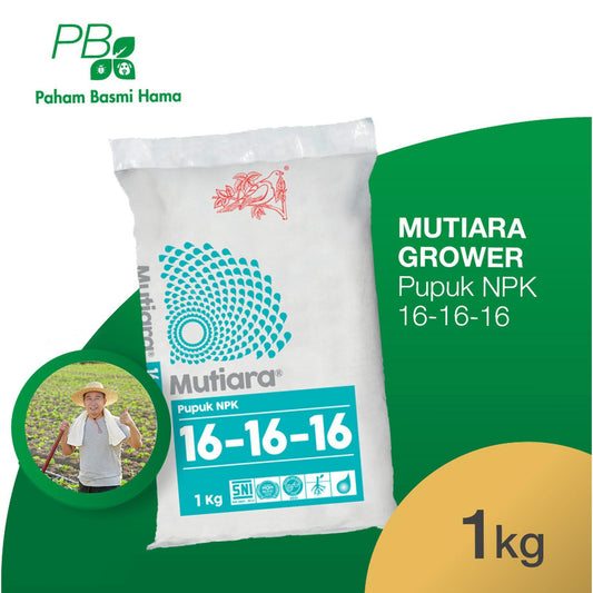 Pupuk NPK Mutiara 16 16 16 - Meroke - Kemasan Pabrik - 1 Kg