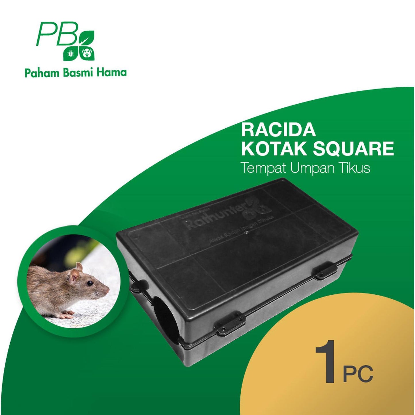 Rathunter - Ratbox Bentuk Kotak - Kotak Perangkap Umpan Tikus - 1 PCS