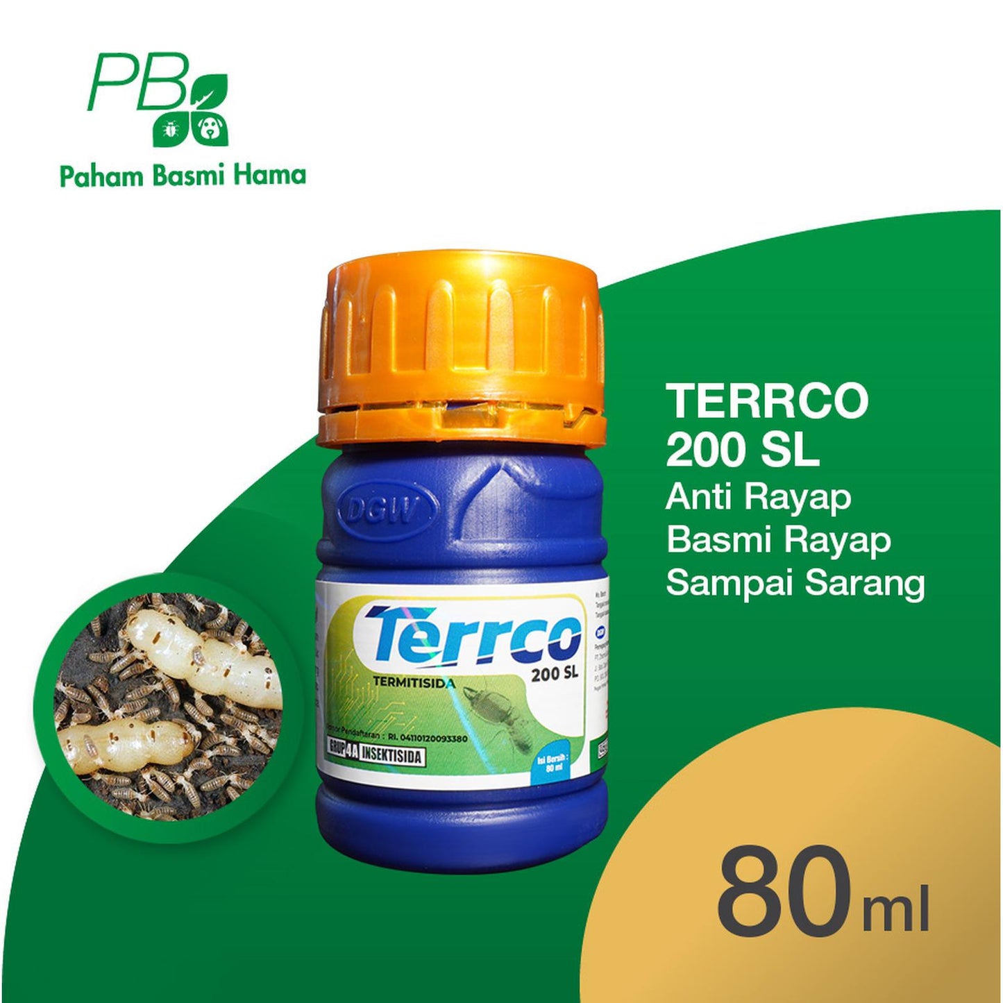 Terrco 200SL - Anti Rayap Sampai Sarang - Basmi Rayap - Aman - 80 ML