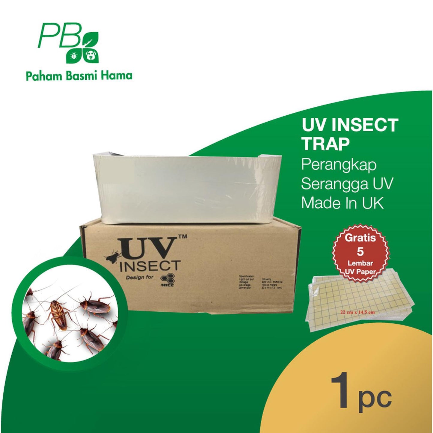 UV Insect Trap - Perangkap Serangga UV - Jangkauan Luas - Made In UK