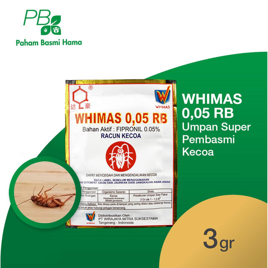 Whimas 0,05 RB - Umpan Pembasmi Kecoa - Anti Kecoa - Aman - 3 Gr